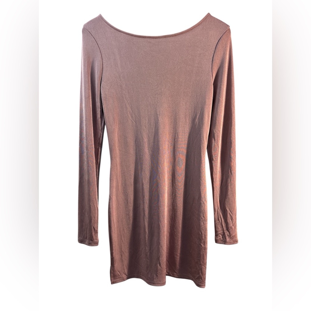 free people dress Long Sleeve Call me Later Open Back Mauve Large festival boho